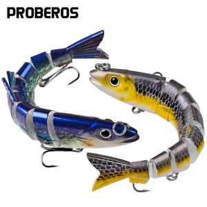 PROBEROS 1pcs 8 Section Swimbaits 12.5cm 21.5g Fishing Hard Lure Sinking Jointed Baits Wobblers Artificial Fish for Bass Fishing Kit HS073