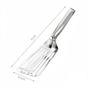 Stainless Steel Steak Spatula Tong Double-Sided Slotted Design for Grilling Baking and Cooking Durable Kitchen Tool