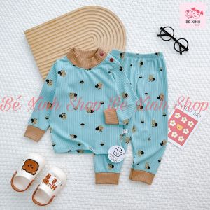 [Sale Khủng]Set Đồ Bộ Quần Áo Cho Trẻ Em Trai Gái 8-20kg Đồ Bộ Dài Tay Thun Gân cổ 3p Cho Bé Trai Gái 3P GẤU THỎ Bé_Xinh_Shop