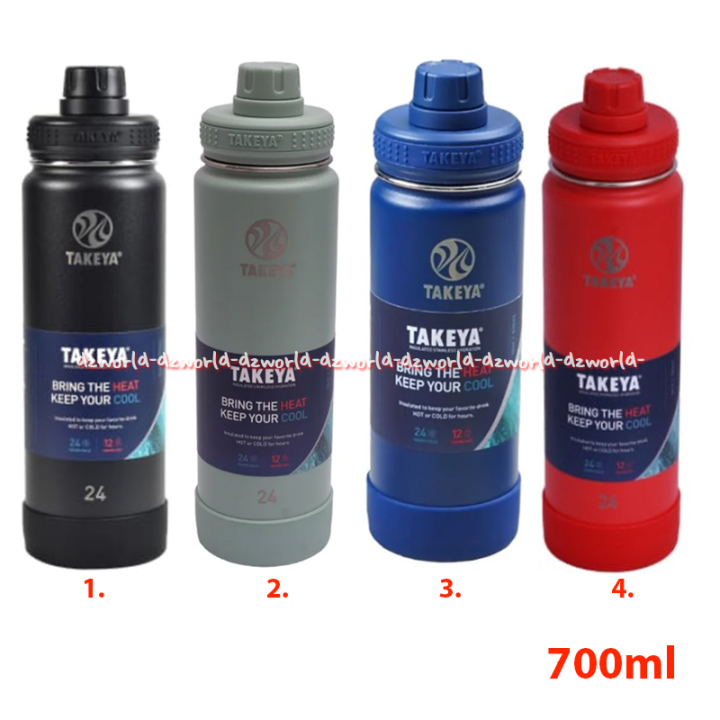 Takeya 700ml Vacuum Flask Black Grey Blue Black Red Botol Minum