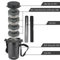 Cà men hộp cơm giữ nhiệt LEBENLANG LBT856 bằng inox, gồm 4 khay riêng biệt dung tích 2.2L - hàng chính hãng - Befoyo. 