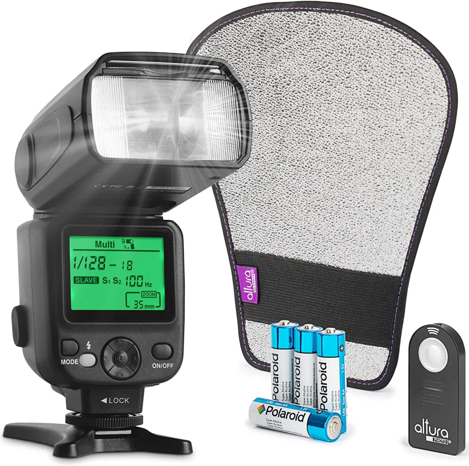 Altura Photo Camera Flash KIT W/LCD Display for DSLR Mirrorless
