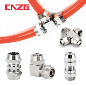 CGdailyToolsMix KPE Copper Plated Nickel Pneumatic Fitting Air Quick Connector Hose Tube OD Fast Joint Connection