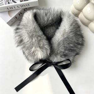 CHICKETTI Thick Faux Fur Scarf Neck Warmer Warm Winter Plush Scarf Fashion Soft Texture Fluffy Collar Daily