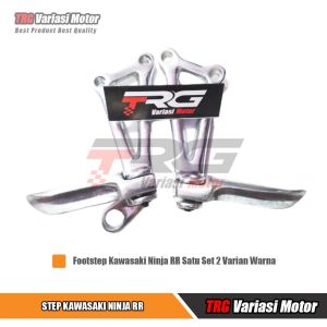 Step Ninja RR Postep Ninja RR Footstep Ninja RR Bostep Ninja RR TRG Satu Set Varian Warna Silver Chrome dan Hitam PNP Juga Untuk Honda CB GL Megapro dan Tiger