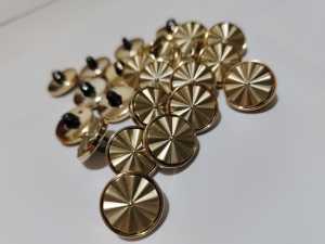 PROMO isi 100pcs kancing motif baling-baling bulat emas 13mm / 15mm / 18mm isi 100pcs