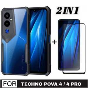 PROMO PAKET 2 INC 1 Case TECNO POVA 5 / POVA 5 PRO / POVA 4 / POVA 4 PRO / POVA NEO 2 / POVA 3 Ultra Slim Shockproof Transparent Premium Softcase Anti Fall