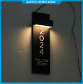 Nomor Rumah LED Akrilik Papan Alamat Rumah Lampu Aesthetic Model Pilar. 