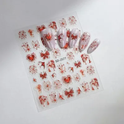 Sticker Kuku 5D Embossed Dark Spider Halloween Nail Art Stiker Tempel
