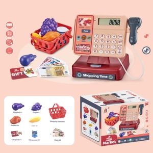 Scanning Cash Register Bills Coins Childrens Food Simulation Supermarket Play House Game With Sound Lights Kids Toys Xmas Gifts2026