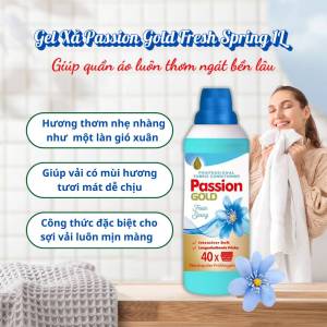 Nước xả làm mềm vải chống nhăn Passion Gold