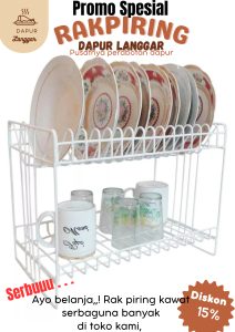 rak piring kawat rak dapur 2 susun serbaguna