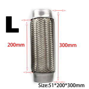 50x150x250 / 50x200x300mm Car Exhaust Flexible Pipe Rear Exhaust Hose Stainless Steel Braided