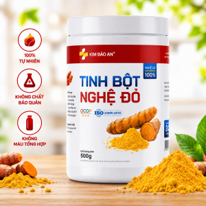 Tinh Bột Nghệ Đỏ Kim Bảo An 500g - Chiết Xuất 100% Nghệ Tươi - Bột Nghệ Nguyên Chất - Không Phụ Gia