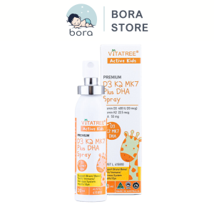 Vitatree D3 K2MK7 dạng xịt 20ml kết hợp DHA giúp bé phát triển não bộ và chiều cao tối đa