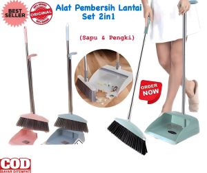 ( BISA COD ) PROMO Alat Pembersih Lantai Sapu Dengan Pengki 2 IN 1 / Sapu Dengan Pengki Satu Set Lengkap 2 IN 1