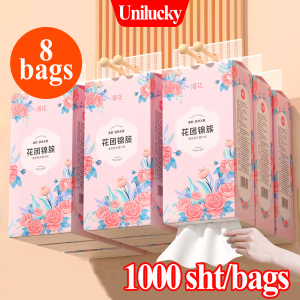 8 ถุง 8000 แผ่น กระดาษชำระ ยกลัง กระดาษทิชชู่เช็ดหน้า ทิชชู่เช็ดมือ หนา3ชั้น ไร้ฝุ่น กระดาษเช็ดหน้า ไม่เป็นขุย Tissue Toilet Paper Air Cushion Soft Tissue