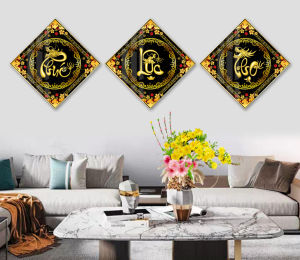 Tranh tráng gương PHÚC LỘC THỌtranh treo phòng kháchtranh treo phòng thờtranh cầu thangtranh tết