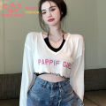 เสื้อครอปผู้หญิง เสื้อยืดเเฟชั่น2022 สําหรับผู้หญิง เสื้อครอป ครอปแขนยาว ครอปผู้หญิง. 
