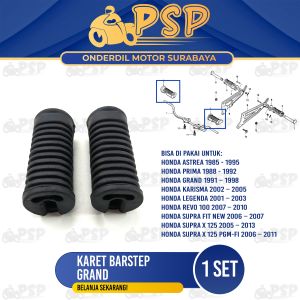 Karet Barstep Grand (Set Isi 2) -  Footstep Postep Pijakan Kaki Depan Honda Astrea Prima Supra X 125