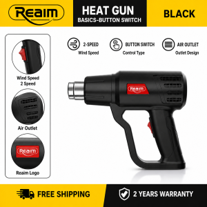 REAIM 2000W Electric Hot Air Blower Heating Tool for Heat Shrink Tubing Paint Removal Vinyl Wrapping and DIY Repair