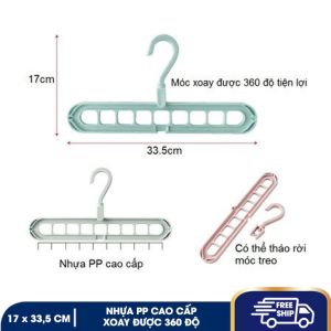 Móc Treo Quần Áo 9 Lỗ Đa Năng - Gấp Gọn Tiện Lợi - Chịu Nặng Tốt - Giao Màu Ngẫu Nhiên