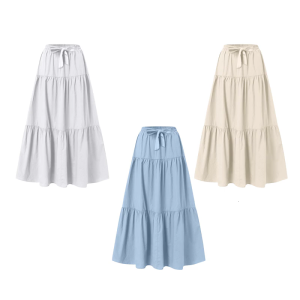 Stylish Womens Retro A Line Maxi Skirt for Fashion Women and Trendy Looks Comfortable Waistband Skirt