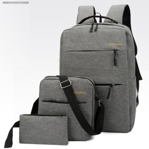 Quilla กระเป๋าเป้เหมาะทั้งผู้หญิงและผู้ชาย Set of 3 Premium Quality Mens Backpack Slingbag (FL0-18)