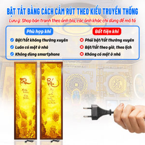 Đèn Hào Quang In Tranh Trúc Chỉ Hoa Sen Chữ Tân Phúc Bộ Đôi Trang Trí Bàn Thờ Gia Tiên Phòng Thờ Treo Tường TC-TD-40