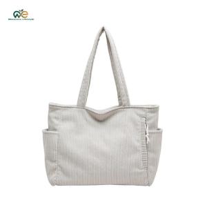 Women Corduroy Casual Shoulder Bag Large Capacity Soft Underarm Bag Versatile Tote Handbag Travel Shopping Work Handbag [Winnereco Lifestyle]
