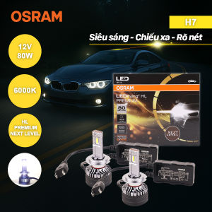Combo 2 Bóng Đèn LED Pha/Cos Xe 4 Bánh HL Premium Next Level OSRAM Dành Chop Nhiều Dòng Xe Chân H7 12V 80W H5210CW Ánh Sáng Trắng - 6000K 5500LM