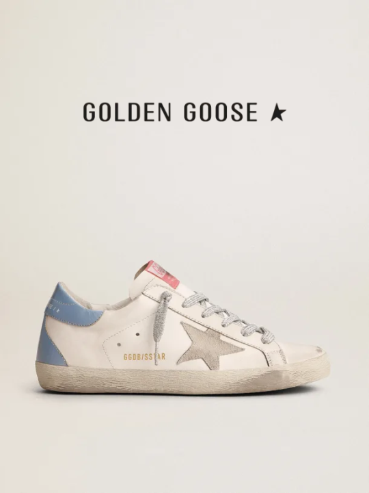 Original Golden Goose Super-Star sneakers with sky-blue laminated leather  heel tab and ice-gray suede star | Lazada PH