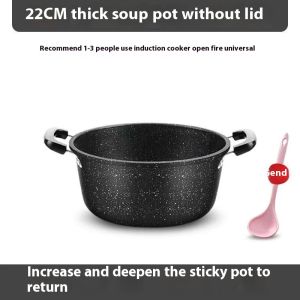 Tourmaline Soup Pot  Non-stick pot Steamer Household Stew Pot Hot Pot Soup Stew Pot Dormitory Instant Noodle pot Induction Cooker Universal