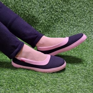 Sepatu slip on wanita flat loafer terbaru kekinian viral kanvas import murah karet lentur nyaman COD