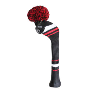 Scott Edward Golf Head Cover for Driver(460cc) Fairway Hybrid(Utility)Double Layers Elastic Acrylic YarnBig Fluffy Pom Decorate Golf BagsMulti-Patterns to Choose