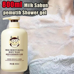 Milk Sabun Pemutih Badan Shower Gel Sabun Mandi Cair Pembersih Tubuh Glowing / Sabun Pemutih Seluruh Tubuh Sabun Susu Domba 800ML