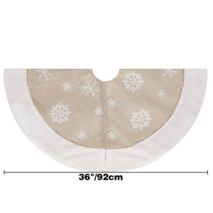 [Ready Stock]Christmas Tree Skirt 62/92cm Brown Plush Snowflake Edge Xmas Tree Mat Holiday Decoration