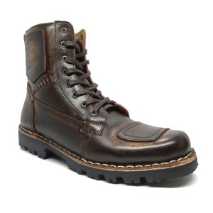 SEPATU SAFETY BOOTS PRIA TERBARU BROWN Leather 100% Kulit Dijamin Uang Kembali