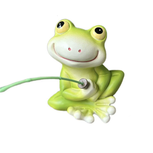 Cartoon Frogs Fishing Decorative Resins Figurine for Landscaping Fish Tanks Accent or Aquarium Decoration Ornament