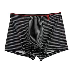 Mens Underwear Antibacterial Breathable Boxer Shorts Striped Sports Loose Mens Pants Boxer Briefs