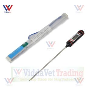 New Stainless Steel LCD Digital Thermometer for Pigs with Long Probe - High Precision Pet Care Tool