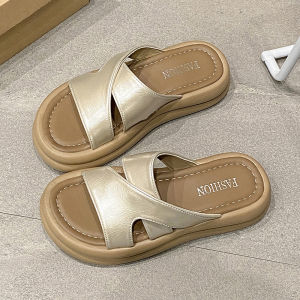 [Free Shipping] WomenS Thick-Soled Platform Sandals Perfect For Wearing Outdoors 2026 Summer New Style Paired With Dresses Casual And Fashionable One-Strap Beach Sandals
