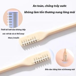 Bộ 3 Cây Tỉa Lông Mũi Thép Không Gỉ 6Cr13 – Dao Cạo Lông Mũi Xoay 360° 2 Đầu Siêu Bền Có Hộp Đựng