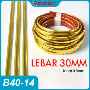 Estation - LIST PLAT STRIP MIRROR / Wall STICKER PANJANG 1 METER / SILVER LIST PLAT STRIP HAIRLINE