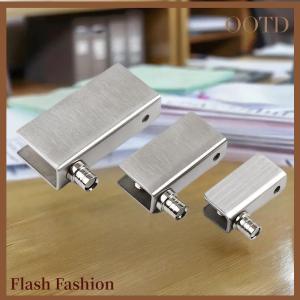 [Falsh F] 2Pcs Glass Pivot Hinge Rotation Axis Stainless Steel Wine Cabinet Door Rotating Hinges Clamp Clip Shaft Hidden Hinge Hardware