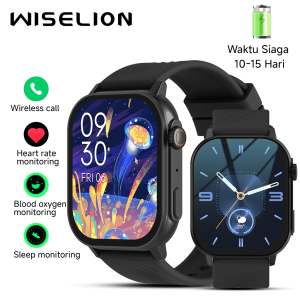 WISELION Model Unggulan Watch B9 Smartwatch SpO2 IP68 Tahan Air AI Call Bluetooth 100+ Mode Olahraga & Pemantauan Tidur Jam Pintar