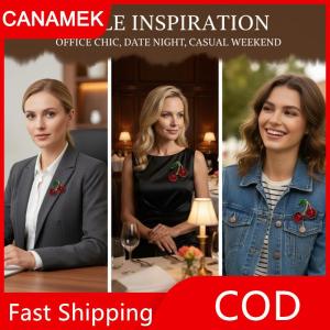 【CANAMEK】 Men Cherry Pin Trâm cho phụ nữ tinh vi trái cây trang sức cho đám cưới Bên Tặng
