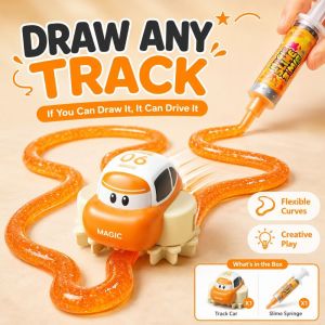 PYA94 Magical Dream Electric Train Toy Changeable Track with Crystal Mud Track Toy Car Rail Car DIY Assemble Variable Track Toy Car Children