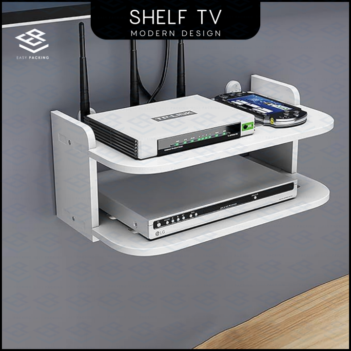 ROUTER WIFI RACK MODEM HOLDER TV RACK WALL MOUNT DVD PLAYER RACK