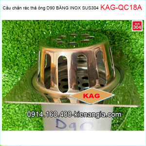 Cầu chắn rác đế vuông 12x12 D90 KAG-QC18A thoát nước sân thượng SUS304 ống 9cm thoát nhanh chắn rác tốt
